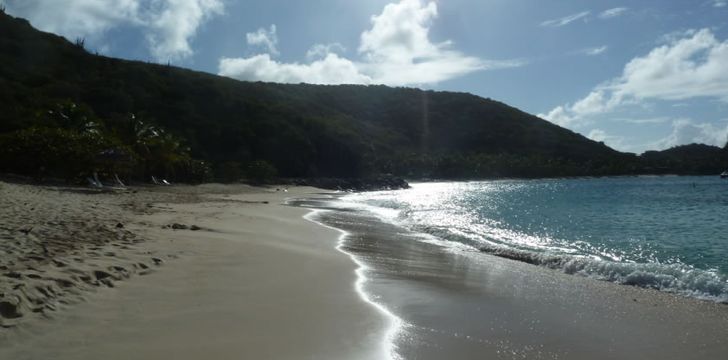 The beach at Deadmans Bay,Peter Island,BVI