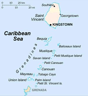 Caribbean islands map