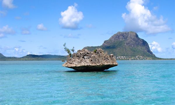Approaching Crystal Rock as you charter in gorgeous Mauritius