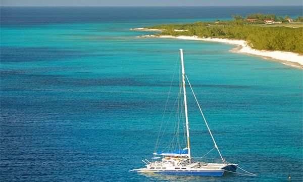 a catamaran moored at turks and caicos