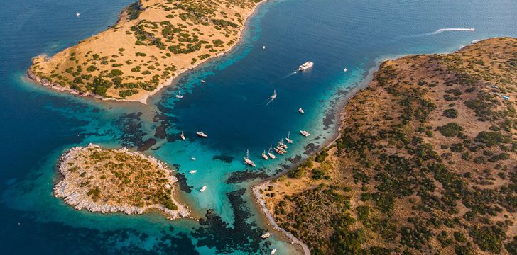 Aerial View Aquarium Bay at Bodrum