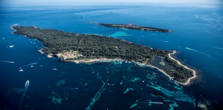 Aerial of Iles des Lerins National Park,French Riviera