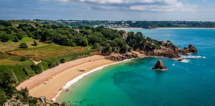 Beauport Beach,St Aubin,Jersey,Channel Islands stock photo