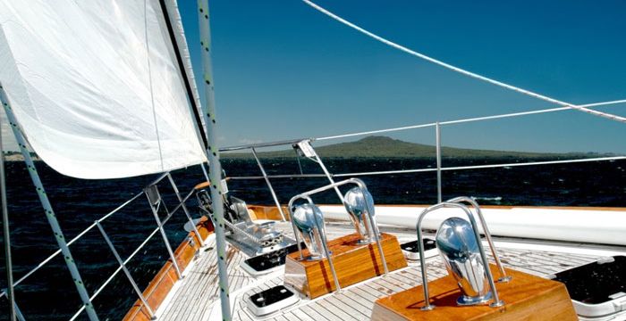 The stunning deck on one of our sailboats