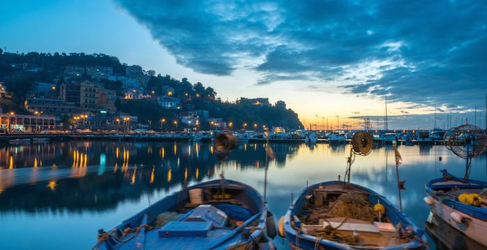 The gorgeous night scene in Agropoli