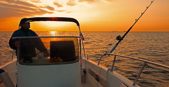 The gorgeous sunset from your deep sea sport fishing boat