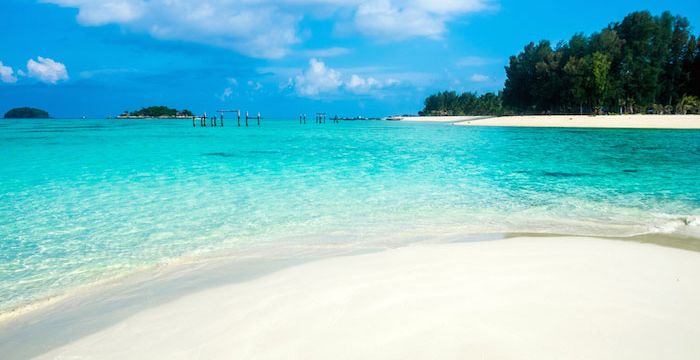 The gorgeous white sandy beaches in Andaman Islands