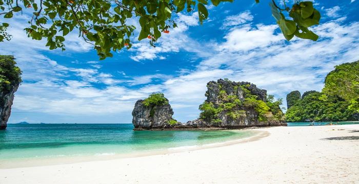 The gorgeous white sandy beaches of Krabi