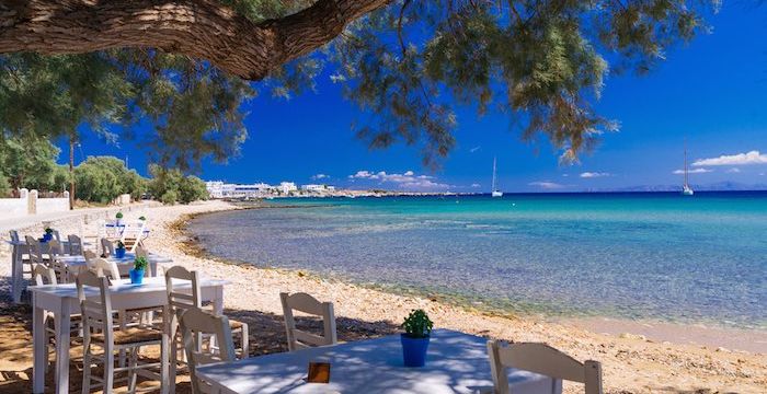 Stunning clear blue waters in Naxos