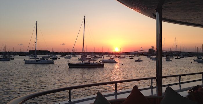 Gorgeous new England sunset over the yachts