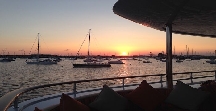 Gorgeous new England sunset over the yachts