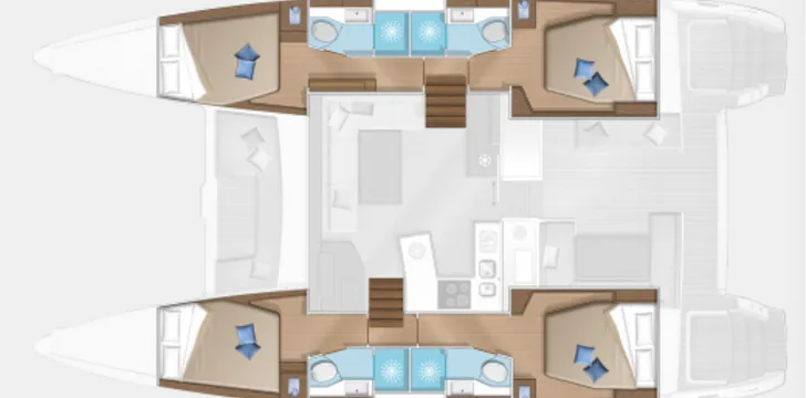 Lagoon 450 4 Cabin Layout