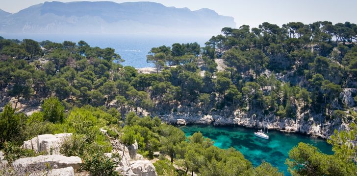 Luxury Yacht in Calanques,National Park in French Riviera