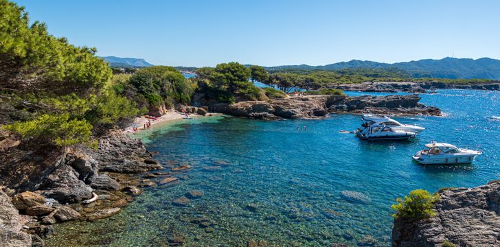 Luxury yachts in Ile des Embiez,National Park French Riviera