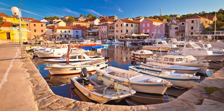 Sali on Dugi Otok island colorful harbor view