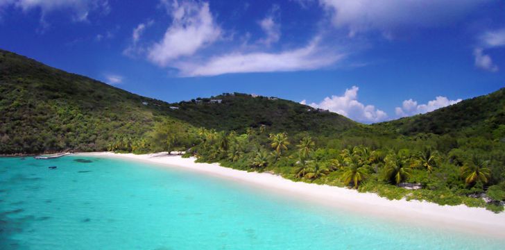 Secluded beach at Guana Island