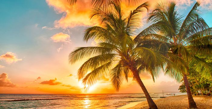 Enjoy stunning sunsets in the Caribbean island of Barbados