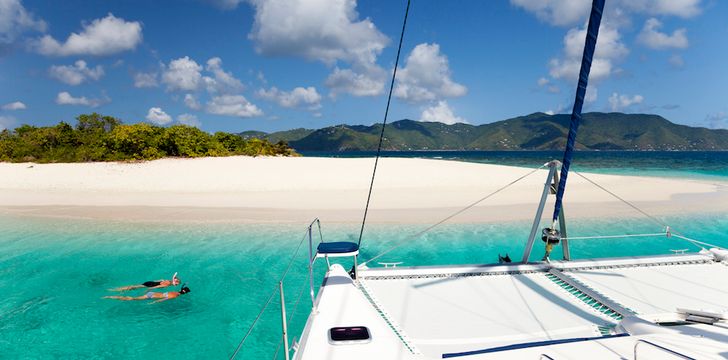 British virgin islands sandy spit crewed catamaran yacht charter