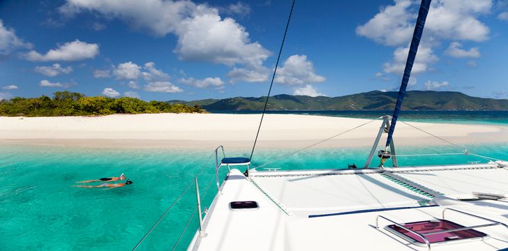 British virgin islands sandy spit crewed catamaran yacht charter