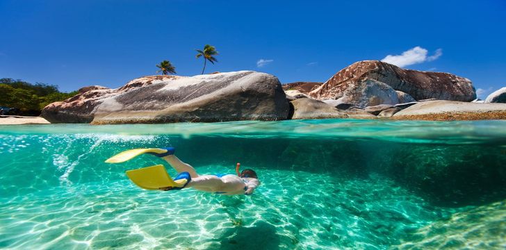 snorkelling in the BVI