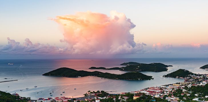 sunrise over charlotte Amalie