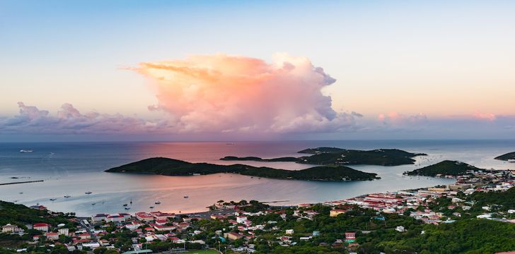 sunrise over charlotte Amalie
