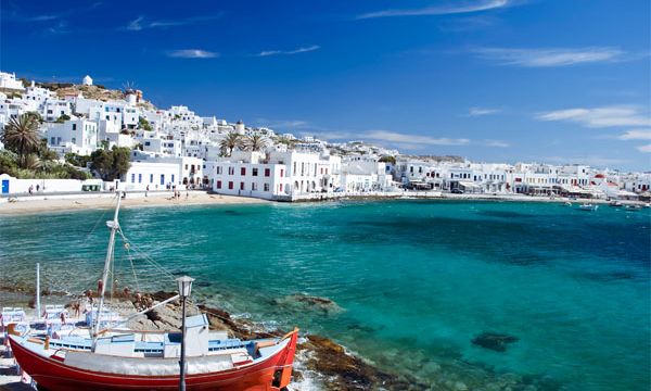 The famous port of Mykonos,Greece