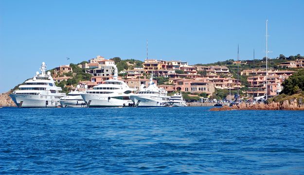 The port in Porto Cervo,full of Super Yachts