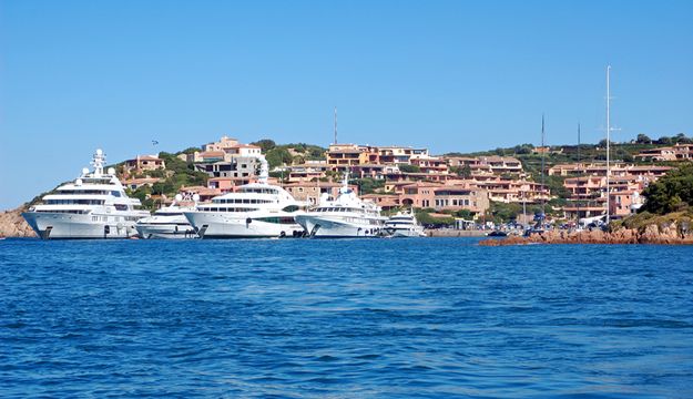 The port in Porto Cervo,full of Super Yachts