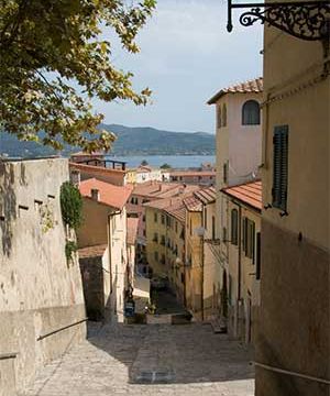 A traditional Italian street on Elba