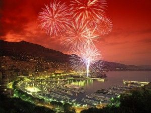 Fireworks over Monaco for the Royal Wedding of Prince Albert