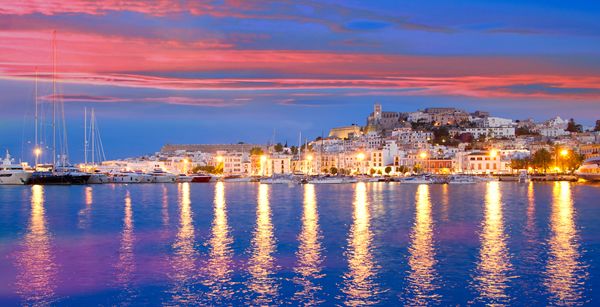 Yachts moored in Ibiza