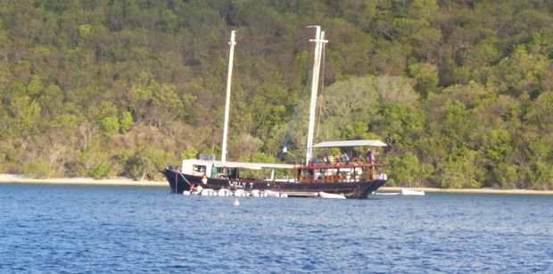 The Willy T Floating Bar and Restaurant in the Bight, BVI