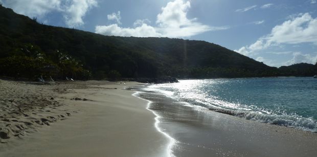 The beach at Deadmans Bay, Peter Island