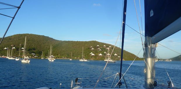 Approaching the Bitter End Yacht Club