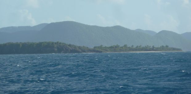 Sailing toward Little Jost Van Dyke