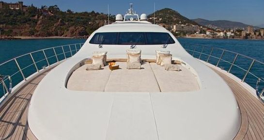 Where better to sunbathe than on this Mangusta