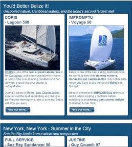 The most recent Newsletter - Do Something Different on Your Next Yacht Charter