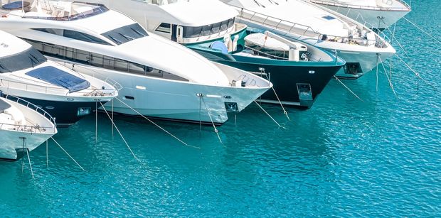 Yachts Moored in Turqouise Waters