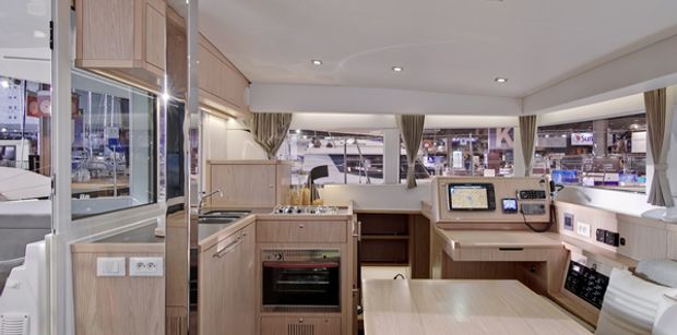 Plentiful head room in the spacious saloon.
