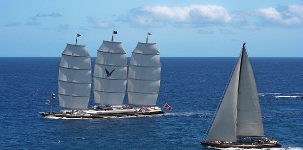 The incredible Maltese Falcon at last years "Bucket" in St Barts