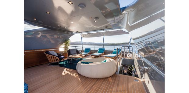 Sun Deck - complete with comfortable lounging and seating options, a very sociable layout.