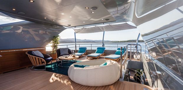 Sun Deck - complete with comfortable lounging and seating options, a very sociable layout.