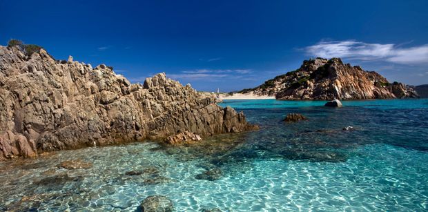 Crystal clear waters surround La Maddalena