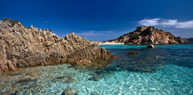 Crystal clear waters surround La Maddalena 