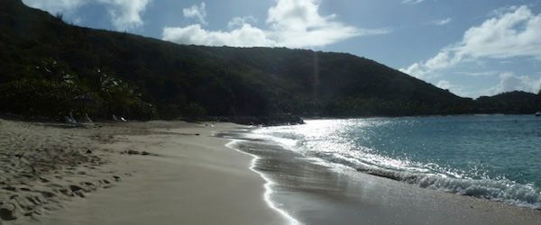 The beach at Dead Man's Bay, Peter Island