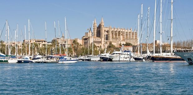 Yachts in port in Palma De Mallorca