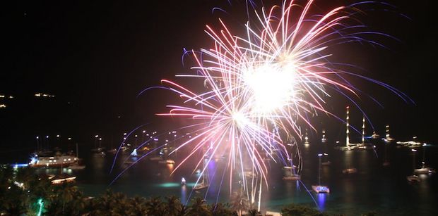 fireworks at Basil's Bar, Mustique