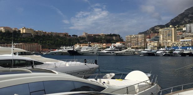 Yachts in Port Hercules at Monaco Grand Prix