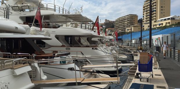 Yachts at Tabac Corner Monaco Grand Prix